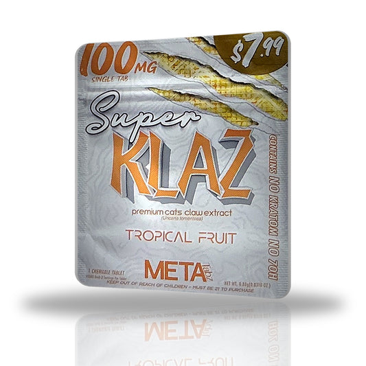 Meta Tabz Super Klaz 100MG cat's claw chewable tablet 1ct pouch - Tropical Fruit