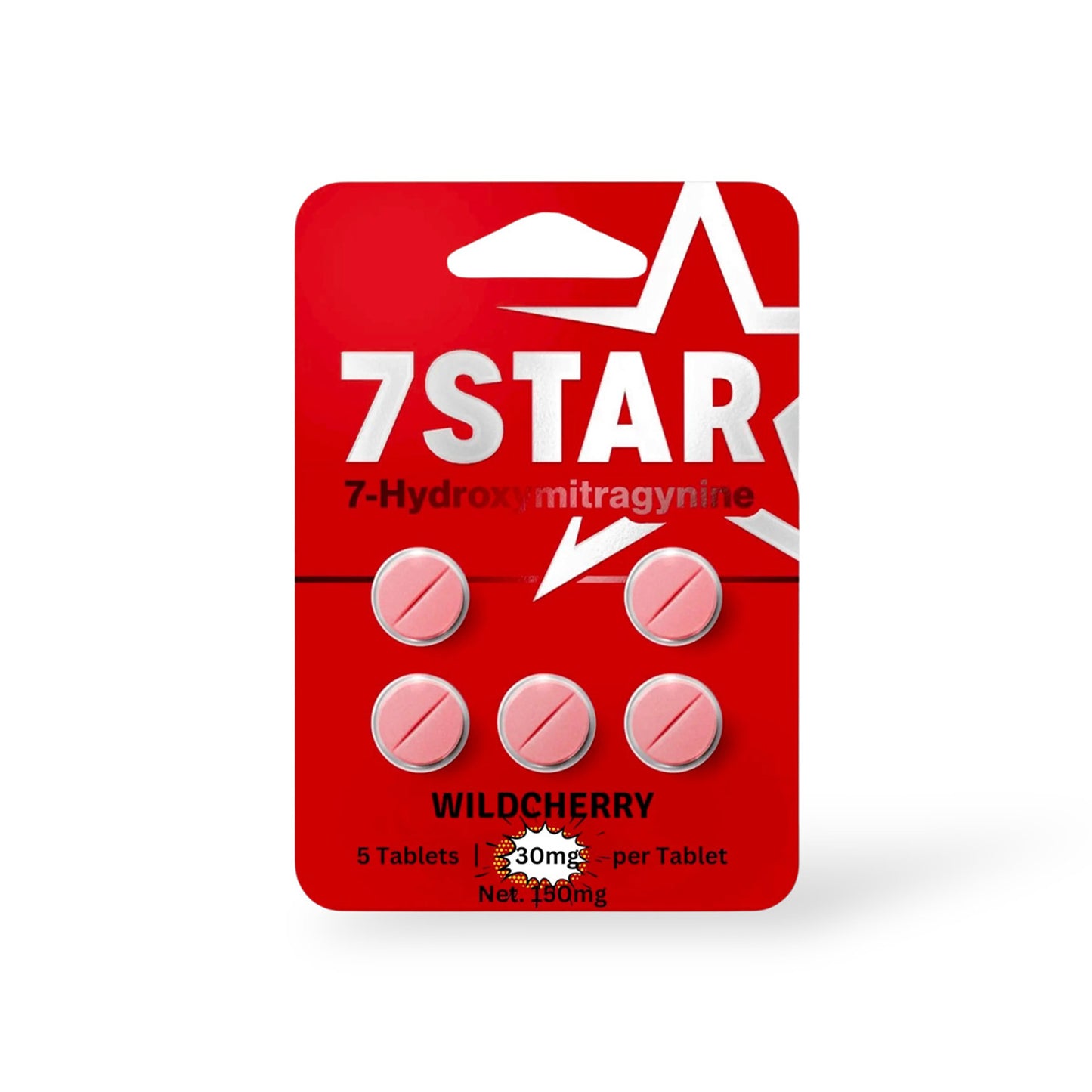 7 Star 7-Hydroxymitragynine 30Mg Per Tab(5 Pack) - side view