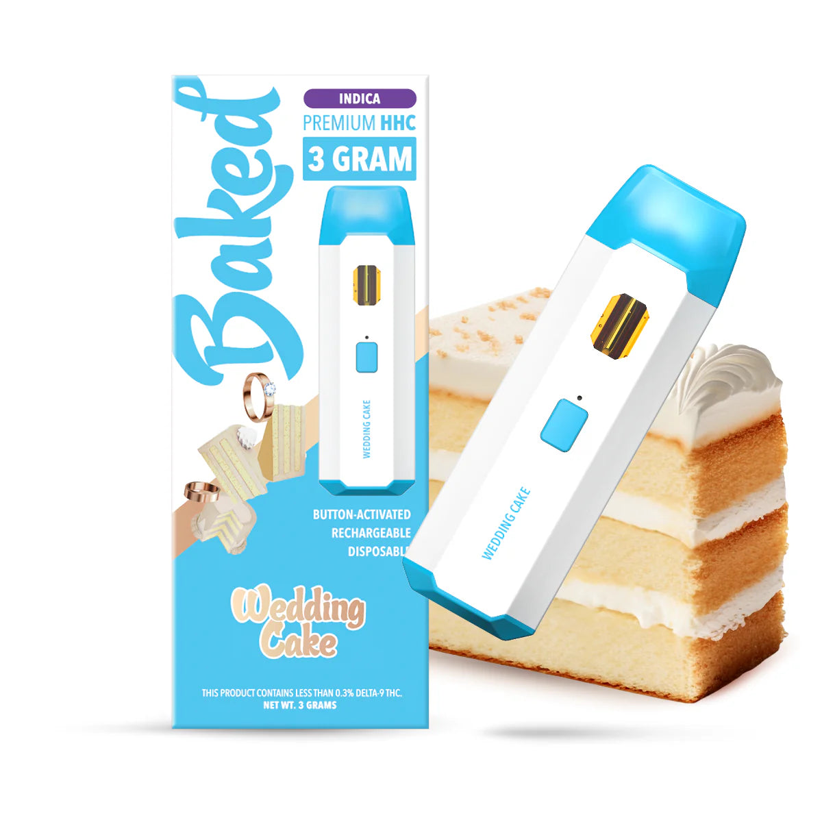 Baked 3 Gram HHC Pens - side view