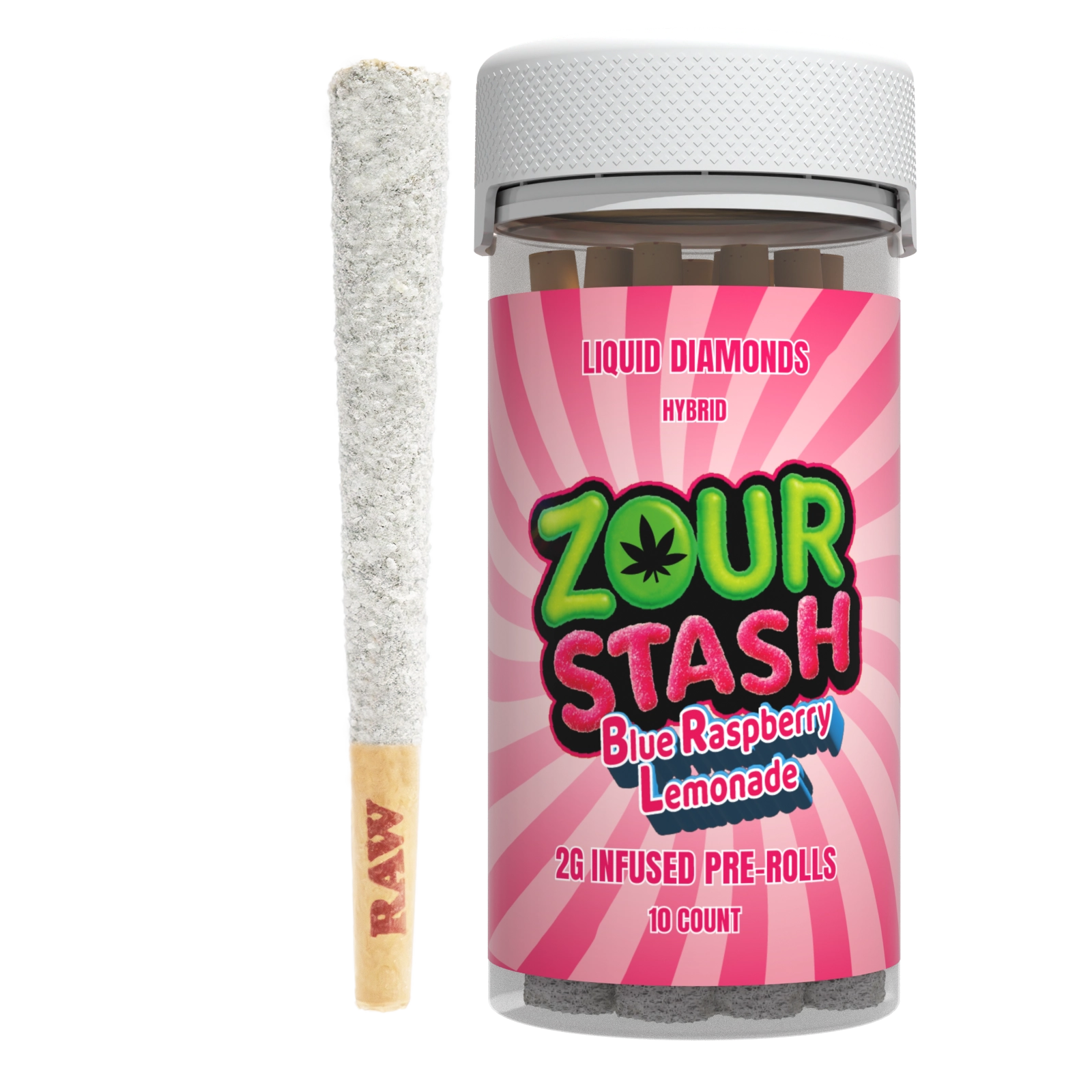 Zour Stash Liquid Diamonds 2G Infused Pre-Rolls 10 Count
