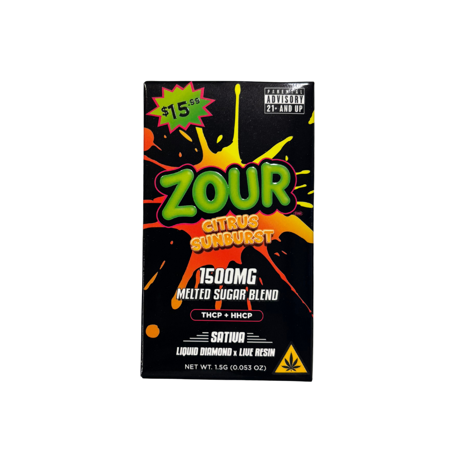 Zour THCP+HHCP Liquid Diamond x Live Resin 1.5G Melted Sugar Blend Disposable