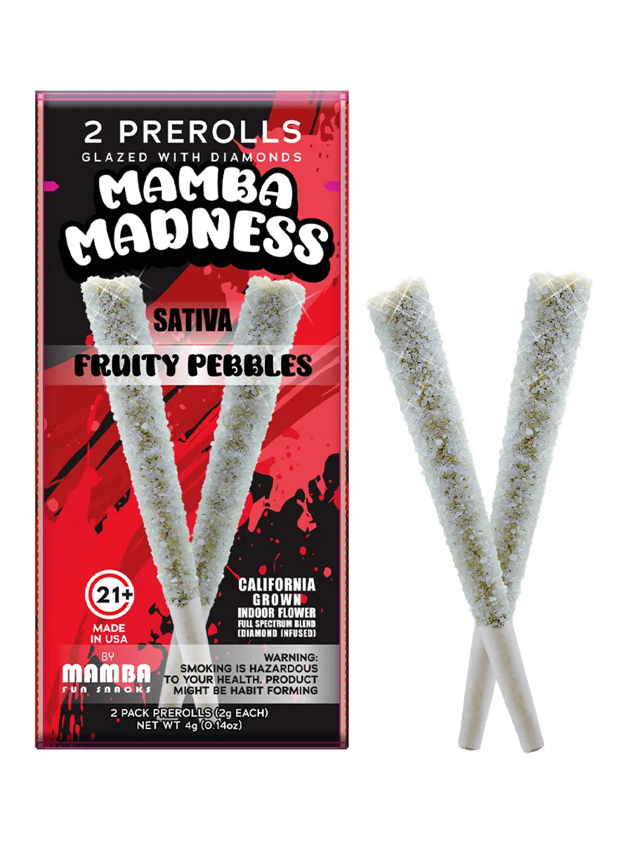 Mamba Madness 2 Prerolls Glazed With Diamonds(4g Total)