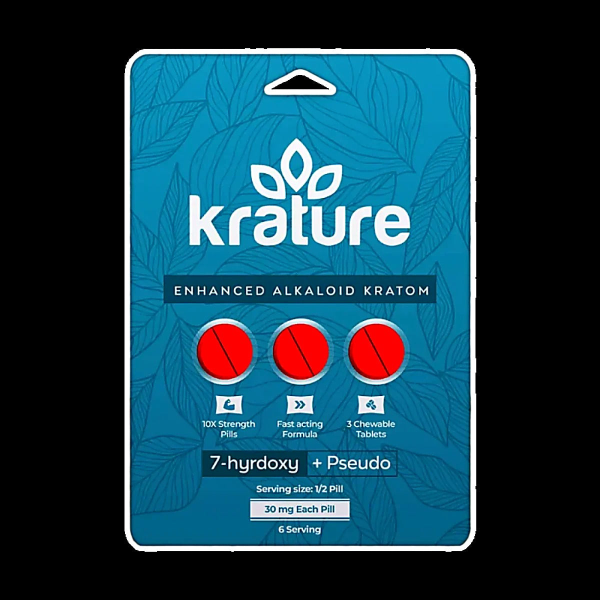 Krature Enhanced Alkaloid Kratom 7-Hydroxy+Psuedo(30Mg Per Tab) - Side View