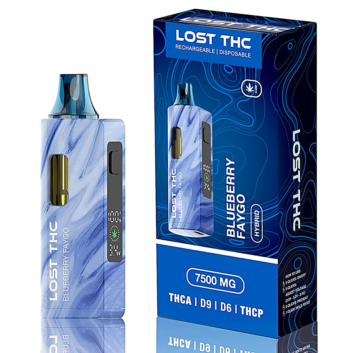 Lost THC THC-A THC-P V2 Disposable 7.5G - Side View