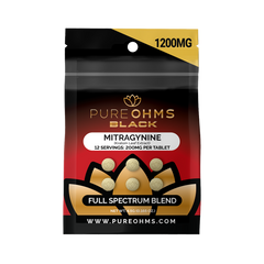 Pure Ohms Black 6x200mg Mitragynine Tablet - Full Spectrum (1200MG Total)