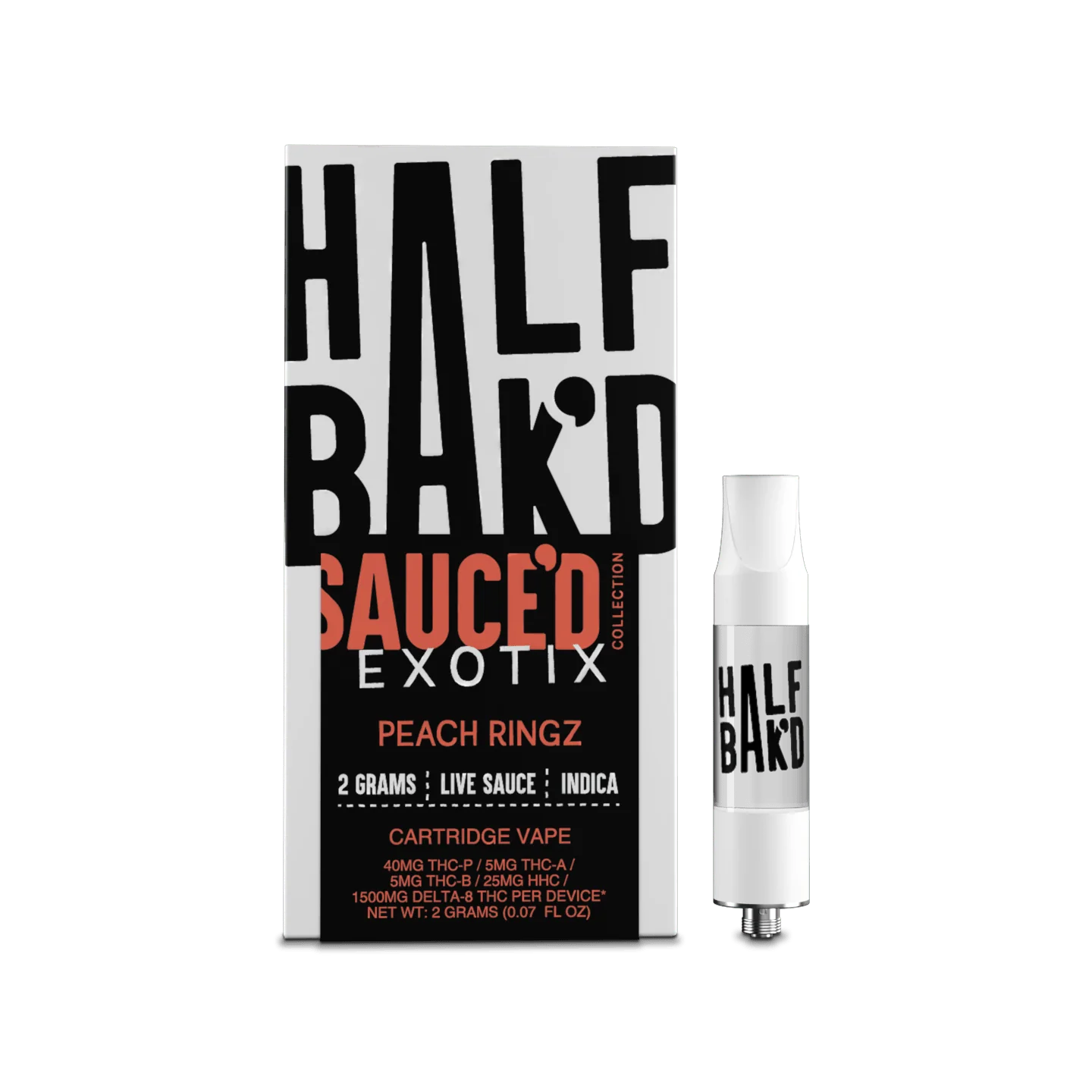 Half Bakd Sauced Exotix Live Sauce THCP 2g Cart