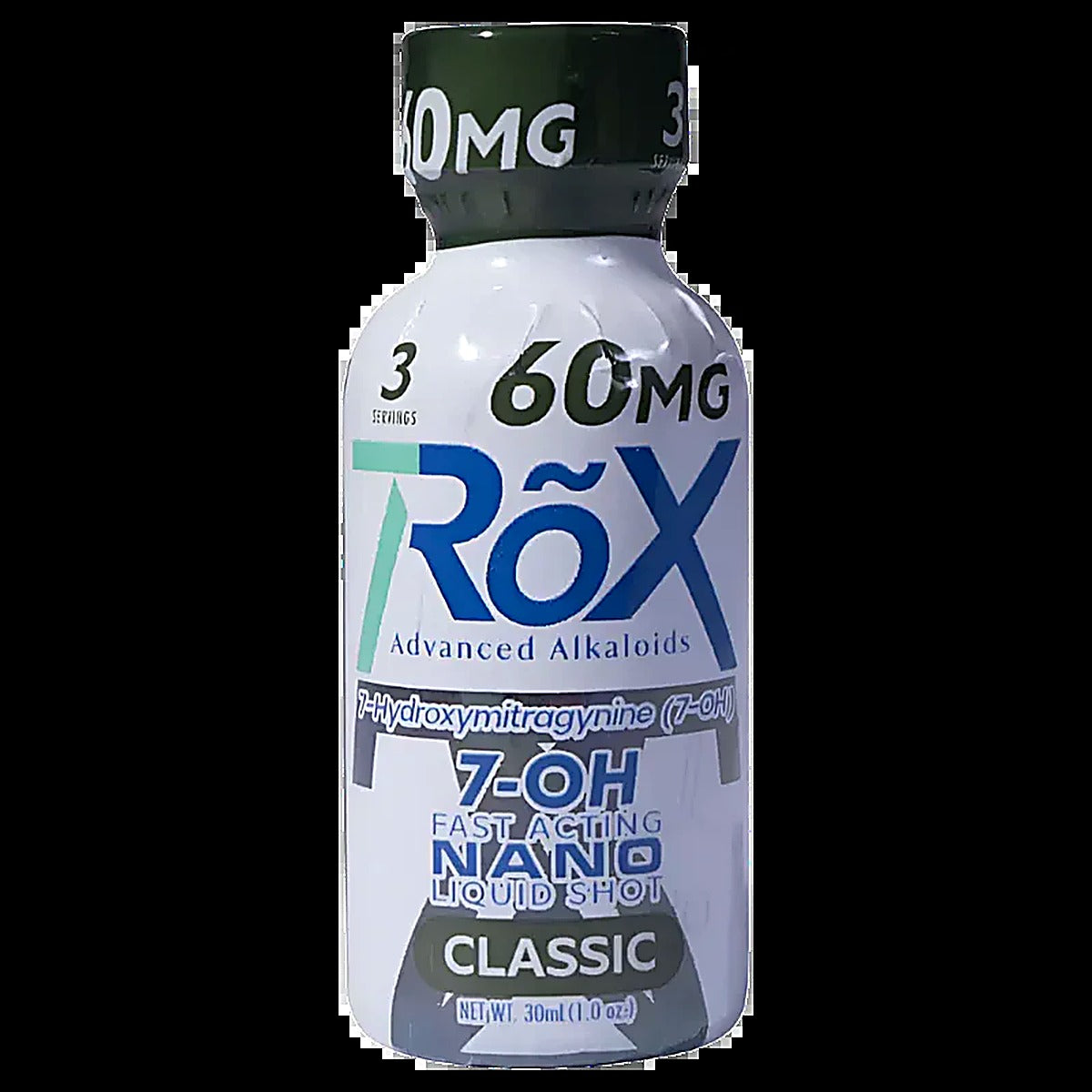 Rox Advanced Alkaloids 7OH Fast Acting Nano Liquid Shot 60MG - Side View