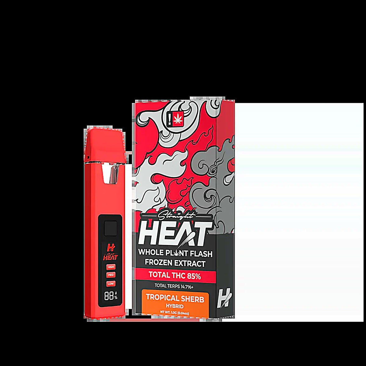 Straight Heat Whole Plant Flast Frozen Extract Disposable - Side View