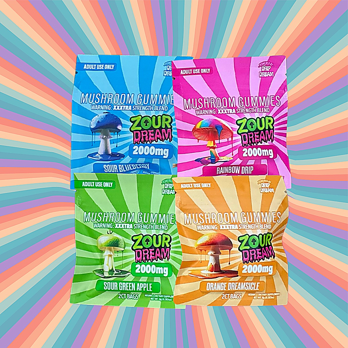 Zour Dream Mushroom Gummies 2,000MG (2pc) - Main Image