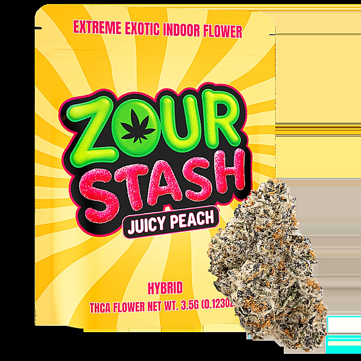Zour Stash Juicy Peach(Hybrid)Extreme Exotic Indoor Flower 3.5g - Main Image