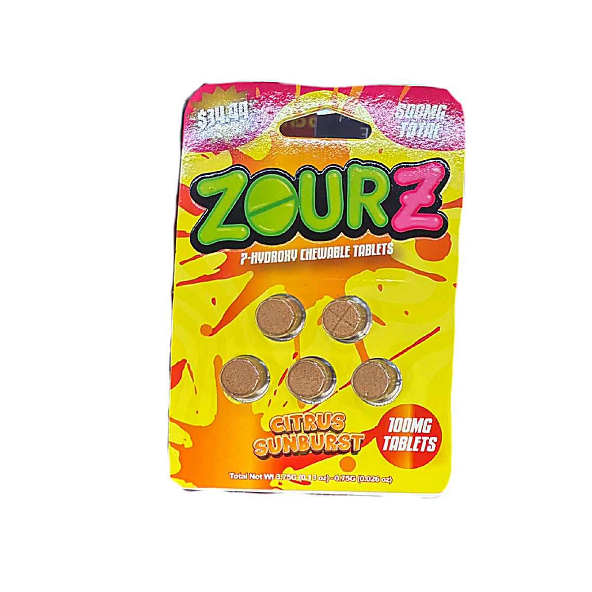 Zourz 7-Hydroxy Chewable Tablets 5x100MG (500MG Total) - Additional View