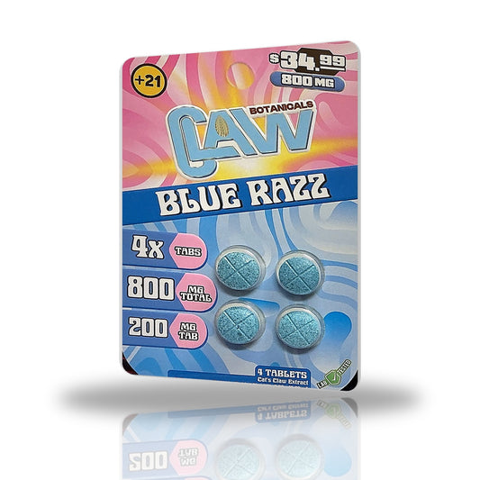 Claw Botanicals 800MG Cat's Claw Tablets 4ct (7-oh Alternative) - Blue Razz