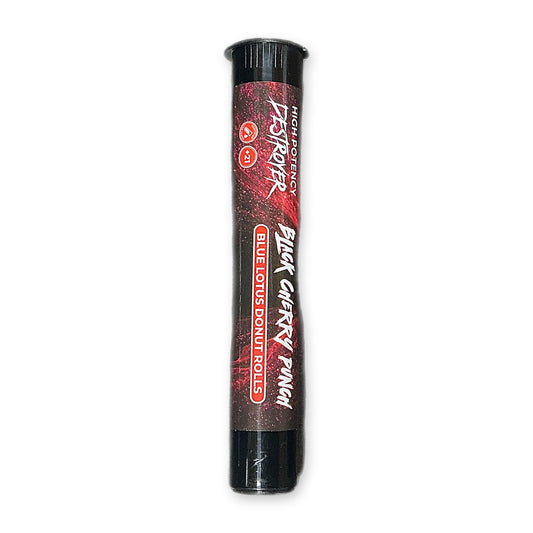 High Potency Destroyer Blue Lotus Donut Roll Black Cherry Punch 2g pre-roll tube