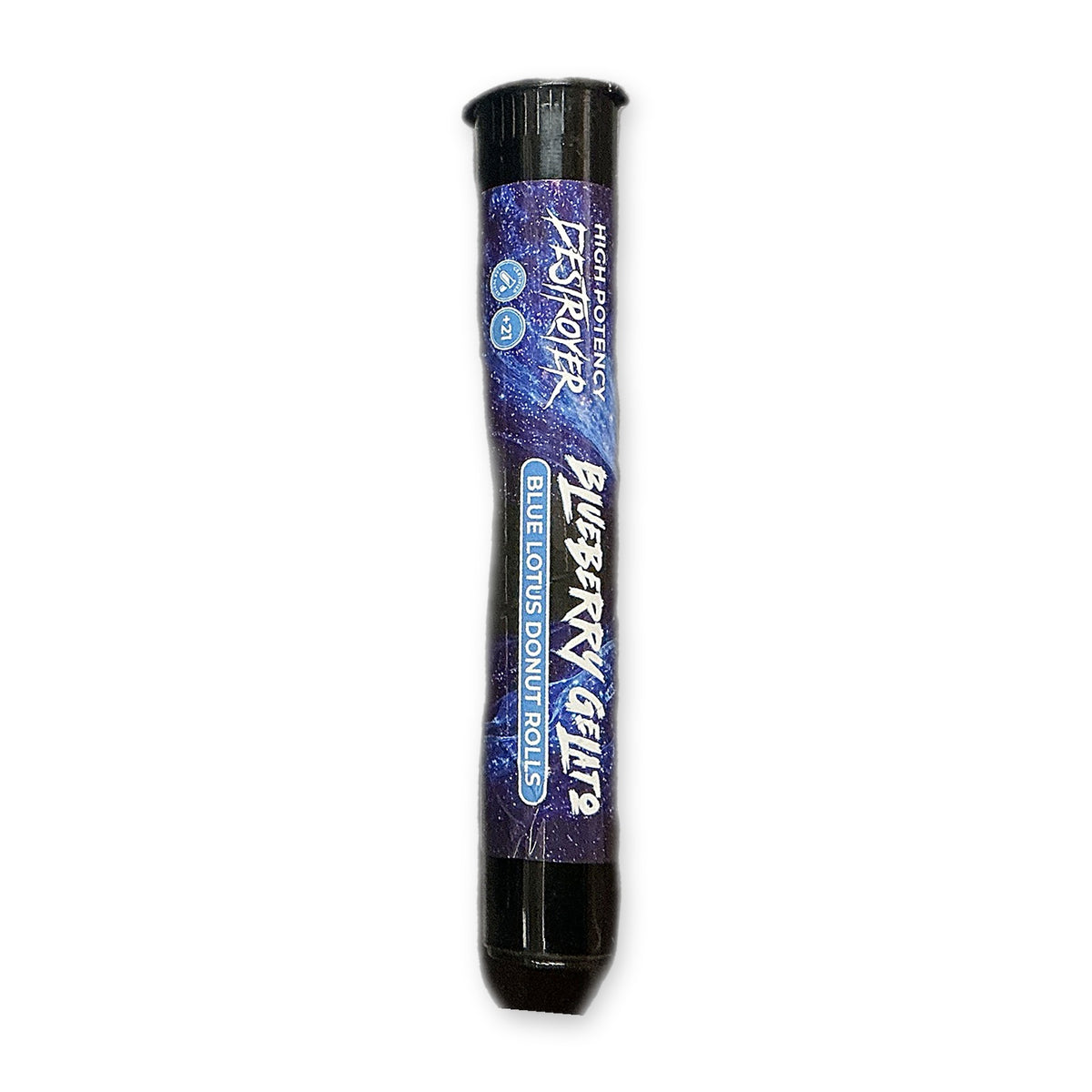 High Potency Destroyer Blue Lotus Donut Roll Blueberry Gelato 2g pre-roll tube