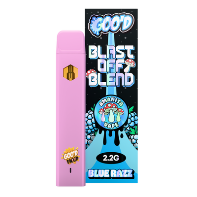 Goo'd Blast Off Blend Amanita Vape 2.2G - Blue Razz (official product image)