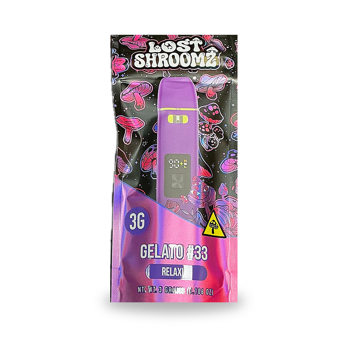 Lost Shroomz 3G mushroom disposable pouch, Gelato #33 (Relaxing)