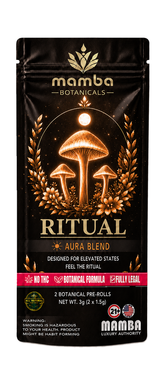 Mamba Botanicals Ritual Aura Blend botanical pre-rolls 2ct pouch