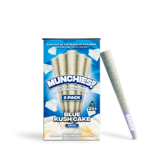 Munchies THC-A Diamond Infused Prerolls 5 Pack(5g)