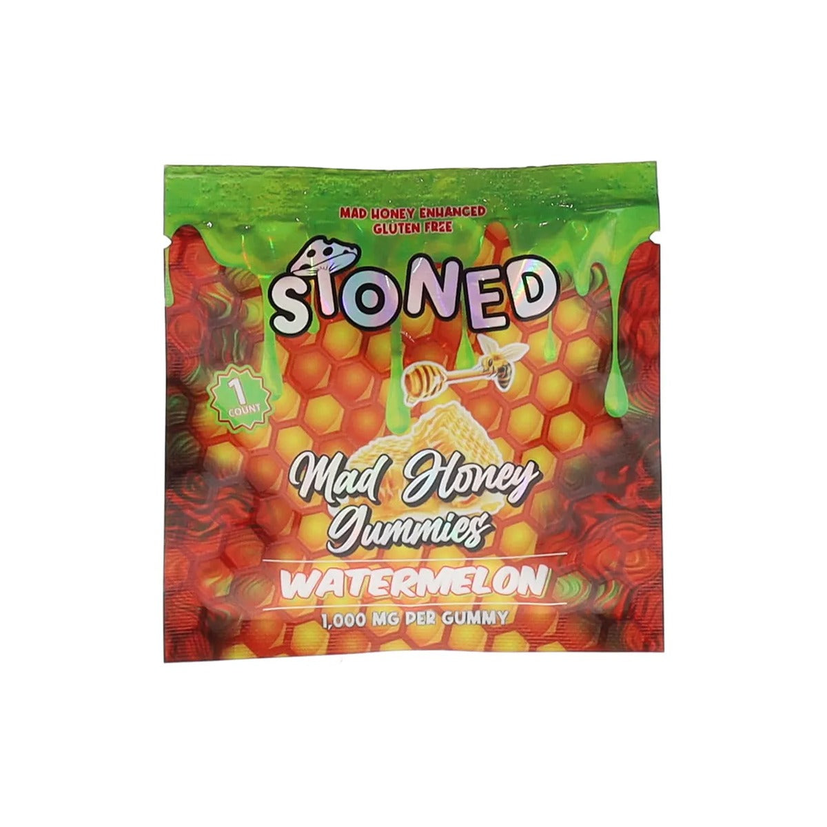 Stoned Mad Honey Gummies 1ct bag, Wavy Watermelon