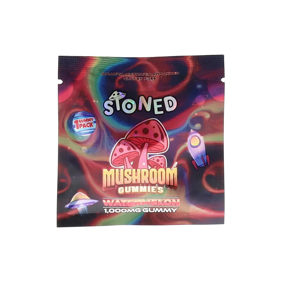 Stoned Mushroom Gummies 1ct bag, Watermelon