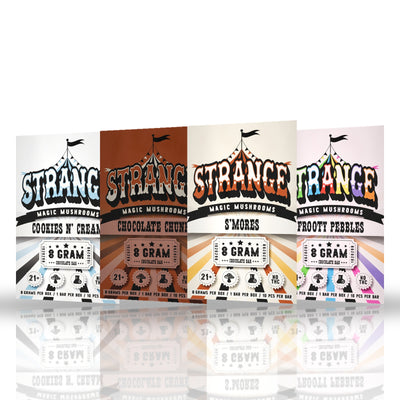 Strange Magic Mushrooms 8g Chocolate Bar - all four flavors