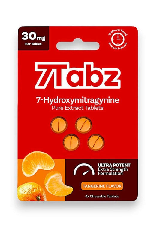 7Tabz 7-Hydroxymitragynine Kratom Extract Tablets 30Mg Per Tablet Ultra Potent - label and ingredients