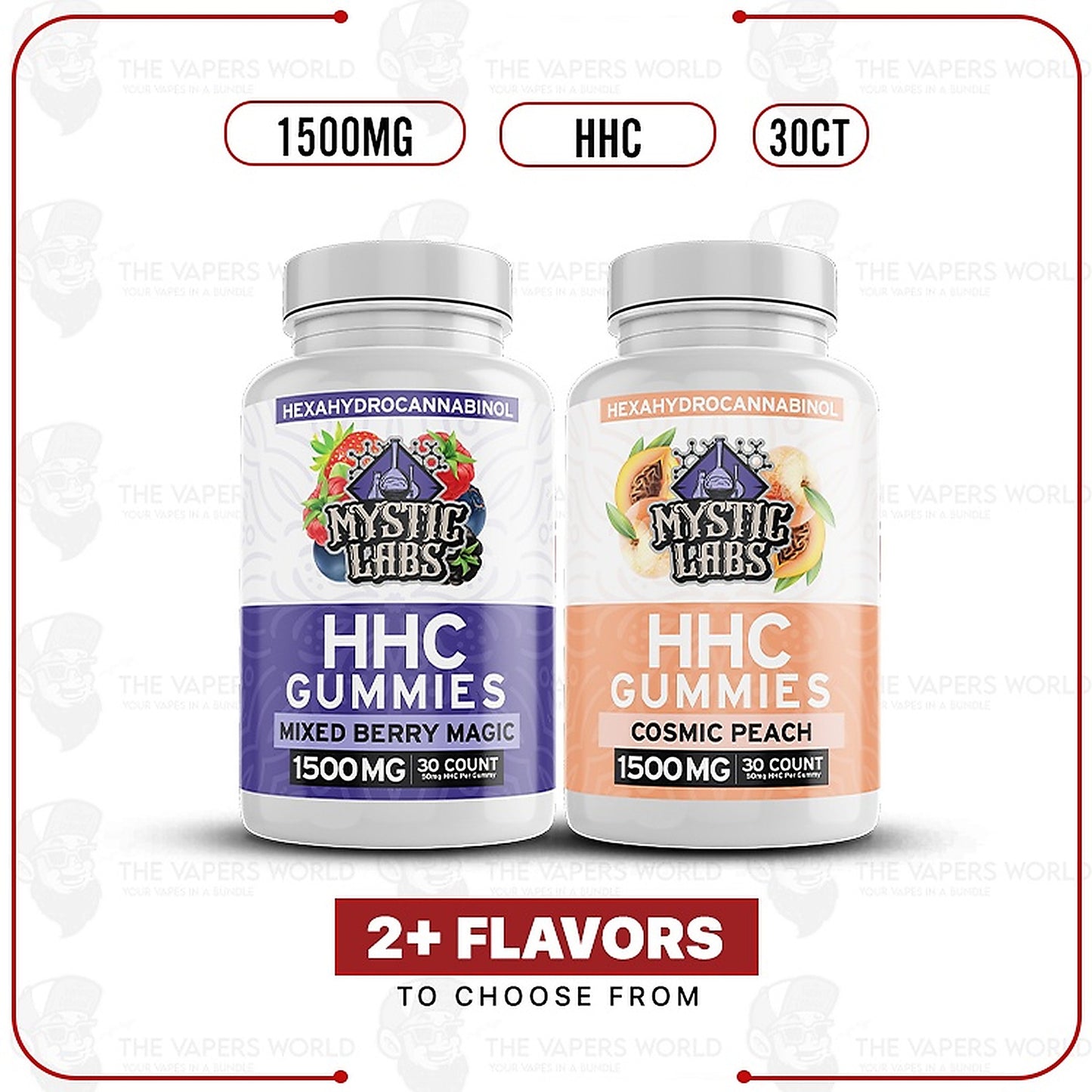 Mystic Labs HHC Gummies 30 Count 1500 MG - Side View