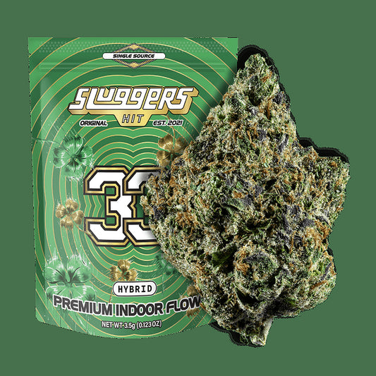 Sluggers Hit 33 (Hybrid) Premium Indoor Flower 3.5G - Detail View