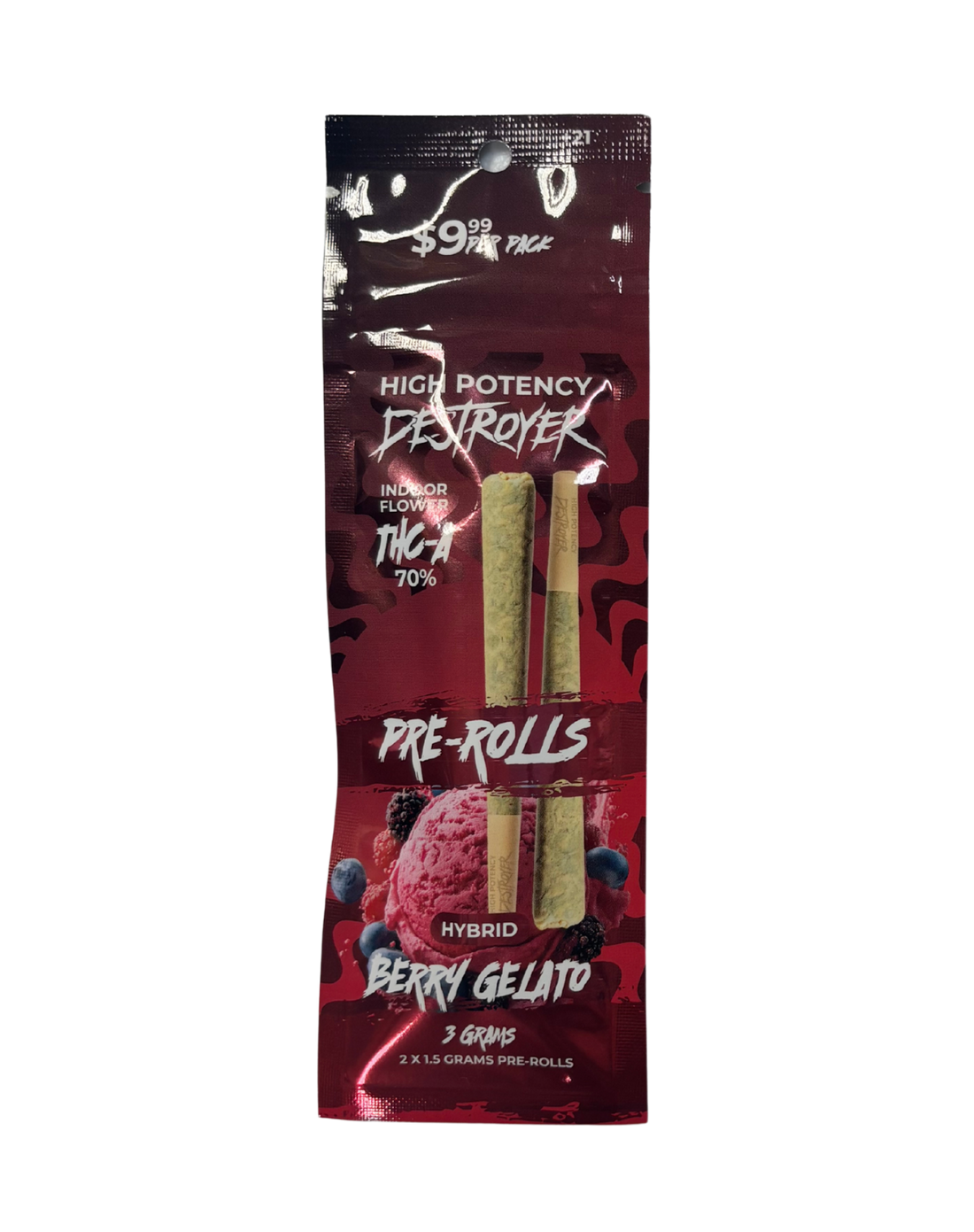 Destroyer High Potency Prerolls 70% THCA (2x1.5G) - Main Image