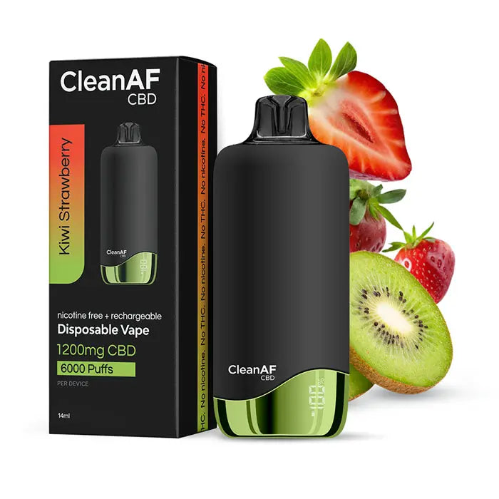 CleanAF CBD Disposable Vape 1200mg CBD nicotine free + rechargeable