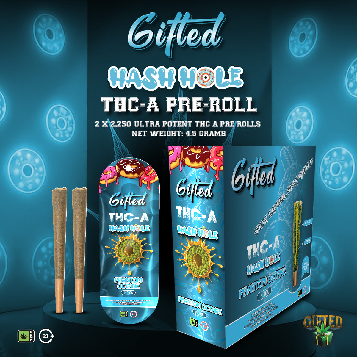 Gifted Hash Hole THC-A Pre-Roll 2x2.25 Prerolls
