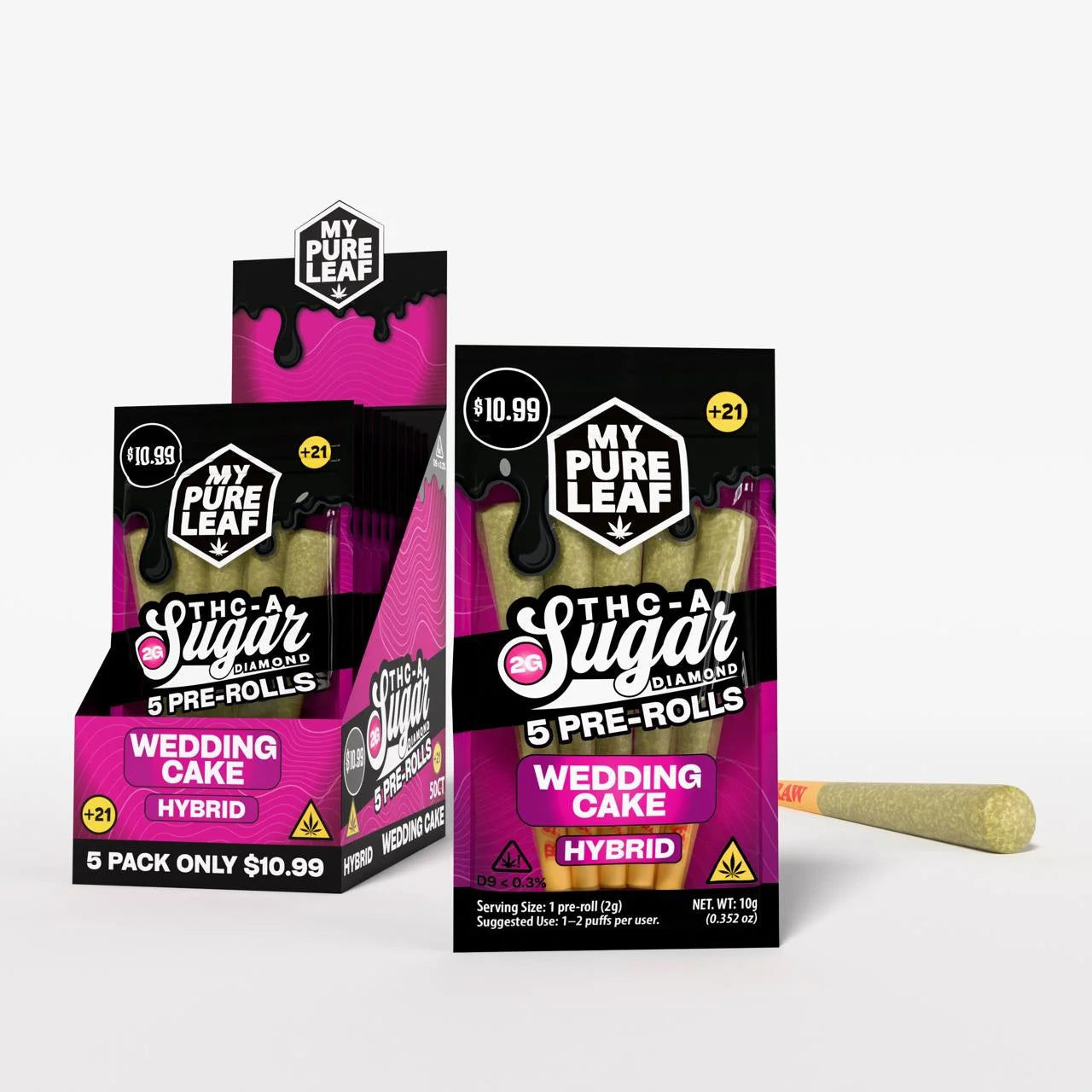 My Pure Leaf THC-A Sugar Diamond 5 Pre-Rolls (2g each) - product image