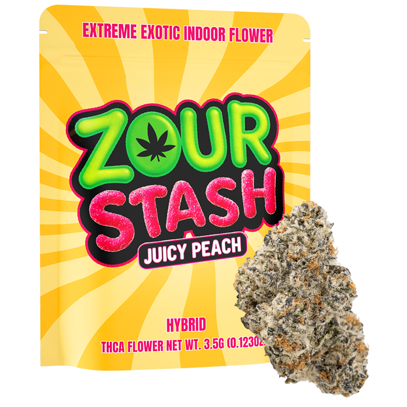 Zour Stash Juicy Peach(Hybrid)Extreme Exotic Indoor Flower 3.5g