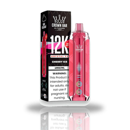 Crown Bar Al Fakher 12K Crystal V2 Disposable Vape — Cherry Ice