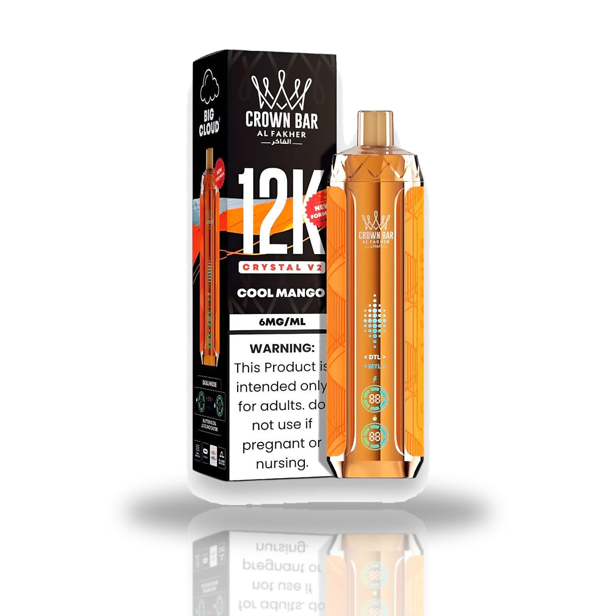 Crown Bar Al Fakher 12K Crystal V2 Disposable Vape — Cool Mango