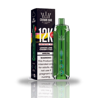 Crown Bar Al Fakher 12K Crystal V2 Disposable Vape — Lemon Lime Cherry Fizz