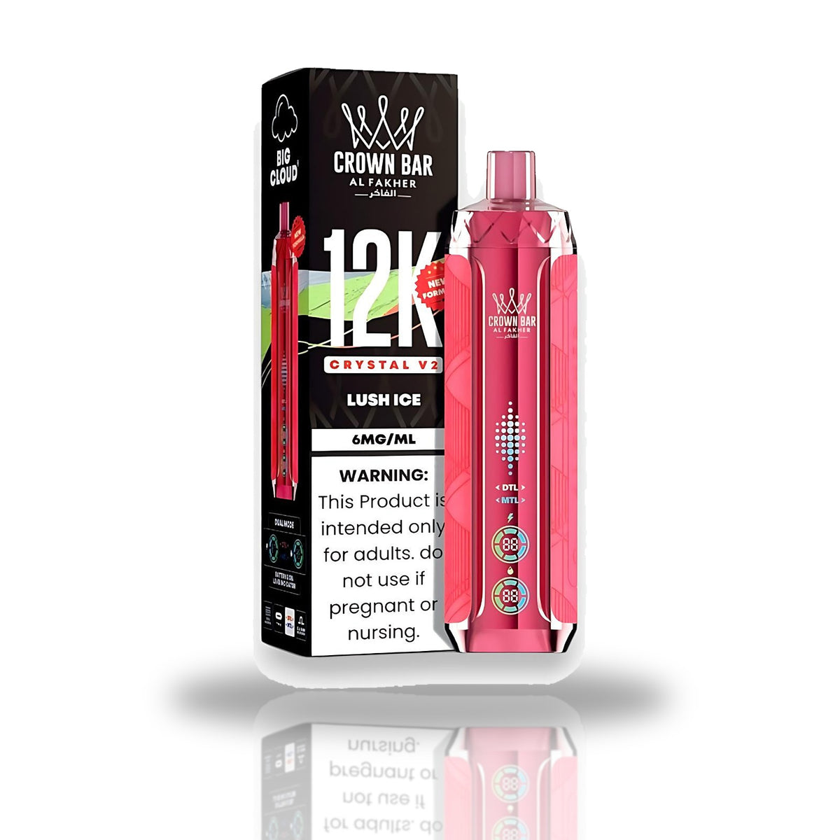 Crown Bar Al Fakher 12K Crystal V2 Disposable Vape — Lush Ice