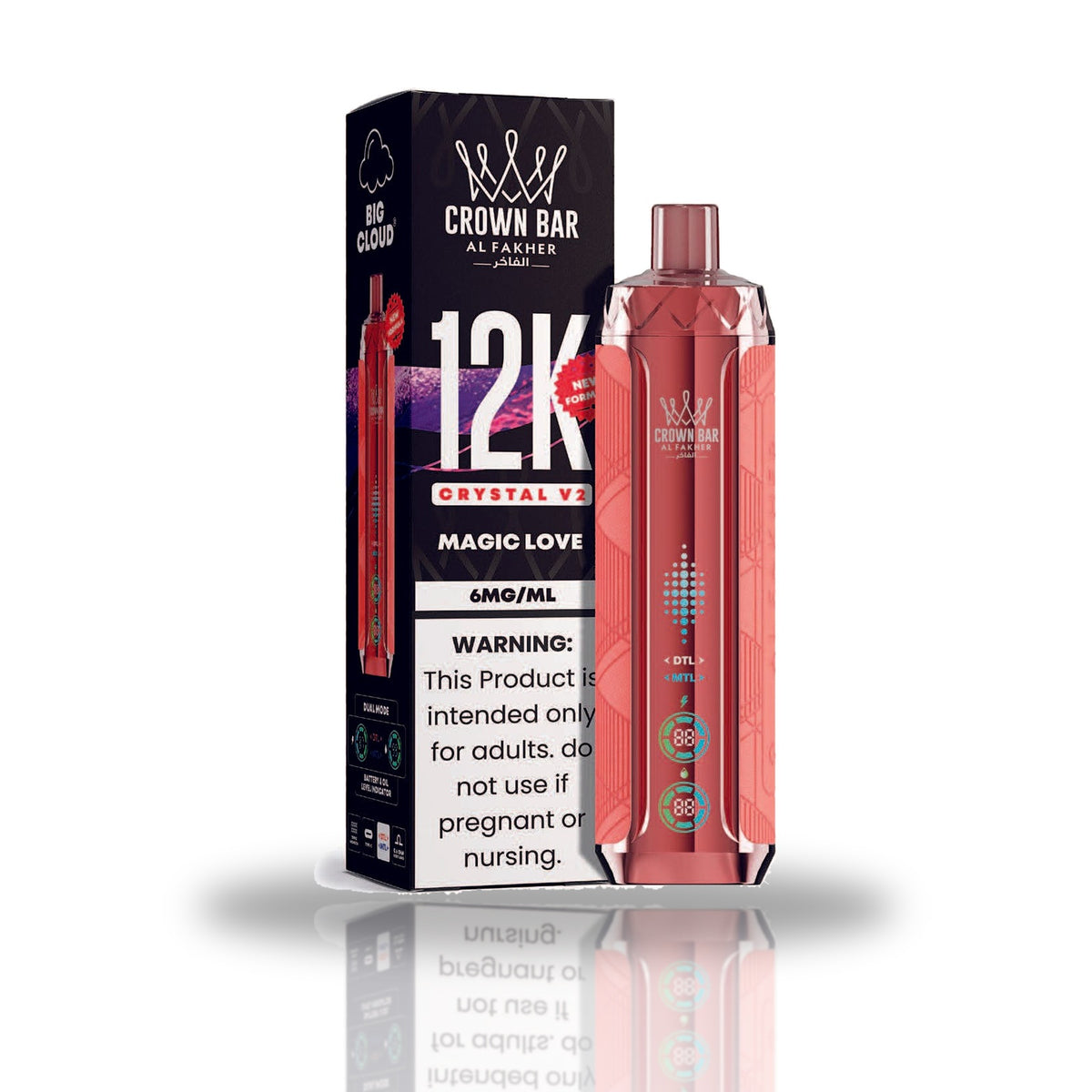 Crown Bar Al Fakher 12K Crystal V2 Disposable Vape — Magic Love