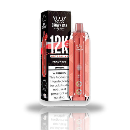 Crown Bar Al Fakher 12K Crystal V2 Disposable Vape — Peach Ice