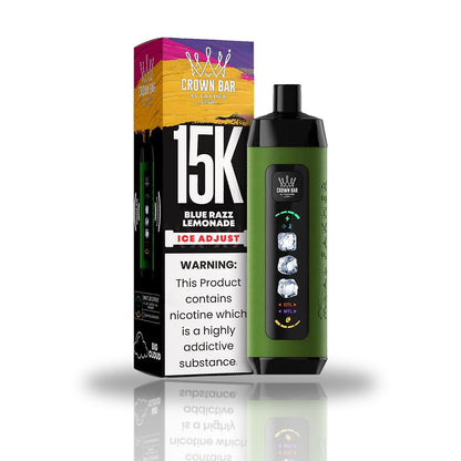 Crown Bar Al Fakher 15K Ice Adjust Disposable Vape — Blue Razz Lemonade