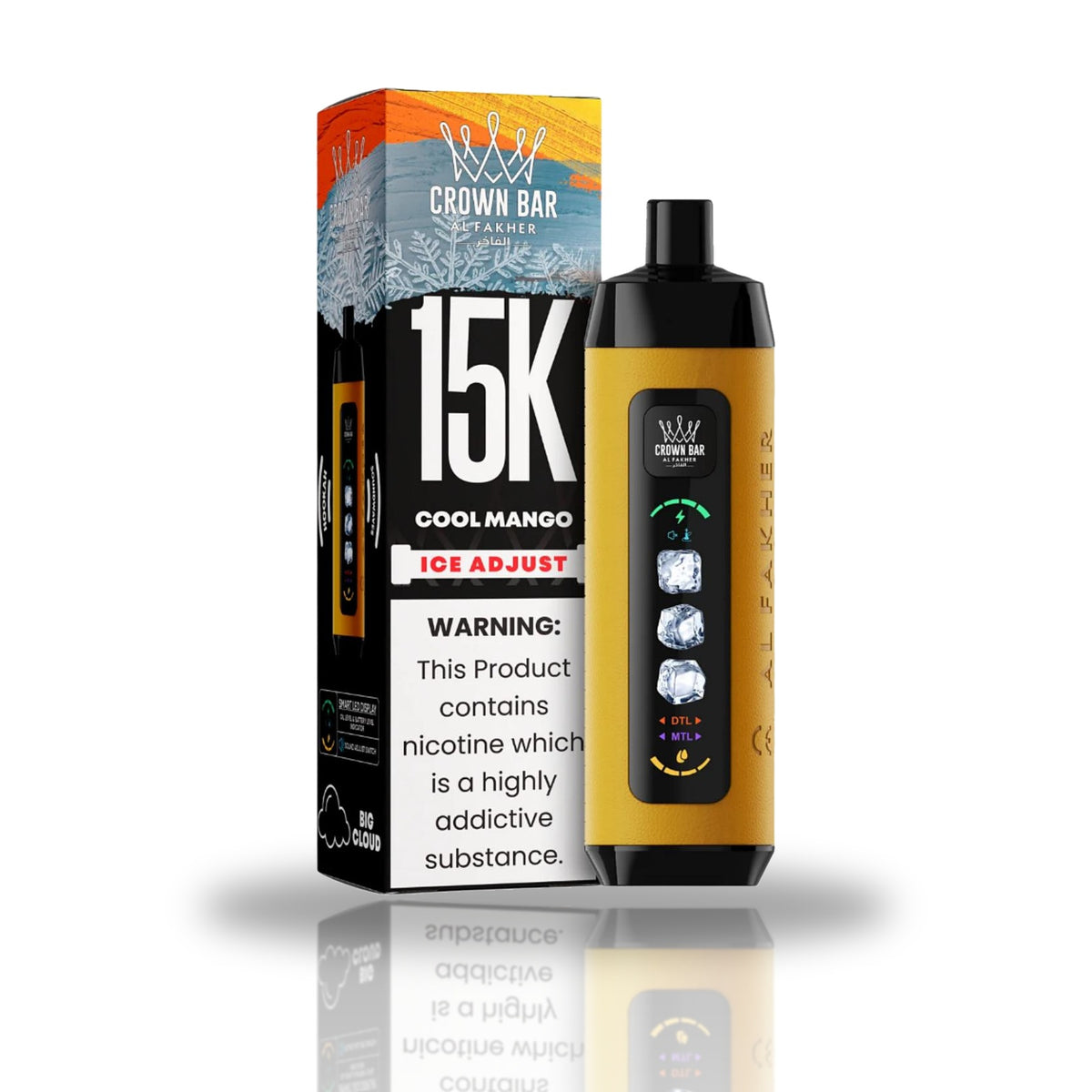 Crown Bar Al Fakher 15K Ice Adjust Disposable Vape — Cool Mango