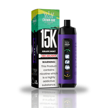 Crown Bar Al Fakher 15K Ice Adjust Disposable Vape — Grape Mint