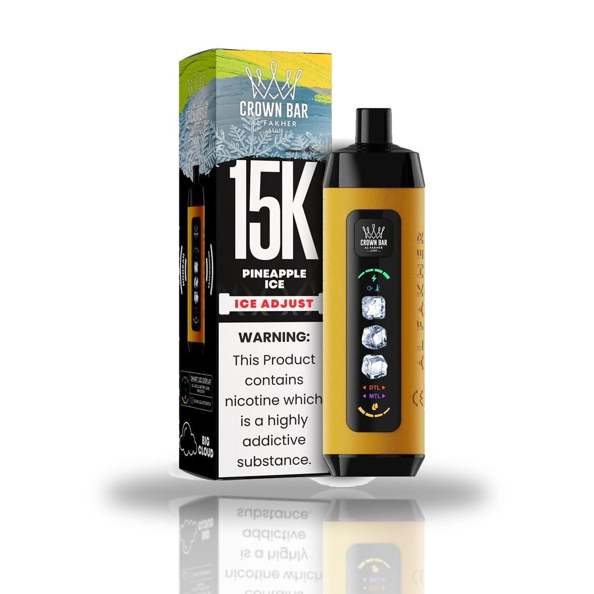 Crown Bar Al Fakher 15K Ice Adjust Disposable Vape — Pineapple Ice