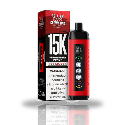 Crown Bar Al Fakher 15K Ice Adjust Disposable Vape — Strawberry Punch