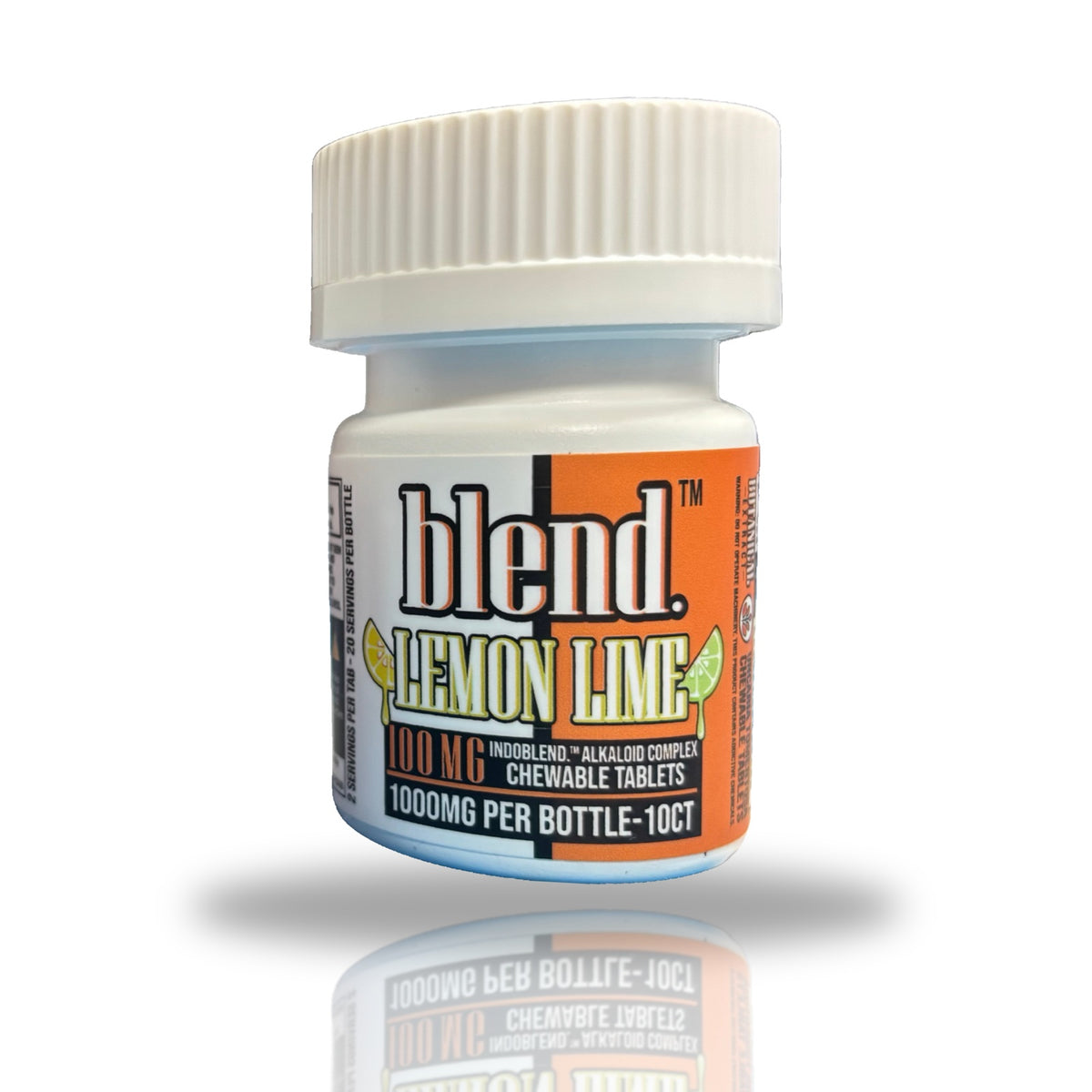 Blend 100MG chewable tablets 10ct bottle - Lemon Lime - 3-D product view