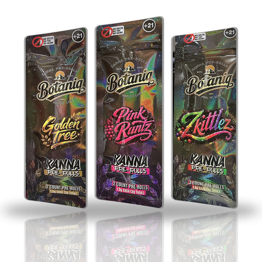 Botaniq Kanna Pre-Rolls 2ct - Golden Tree, Pink Runtz, Zkittlez