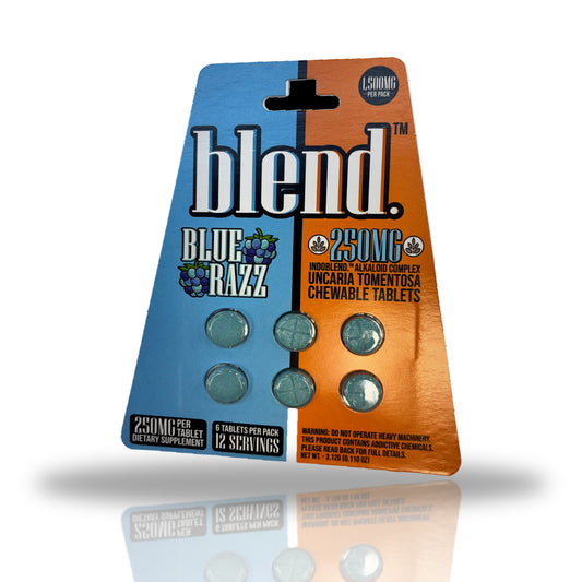 Blend 250MG chewable tablets 6ct card - Blue Razz - 3-D product view