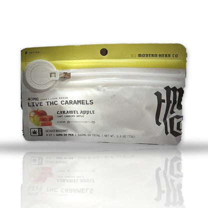 Modern Herb Co live THC caramels 4ct bag — Caramel Apple (Sativa)