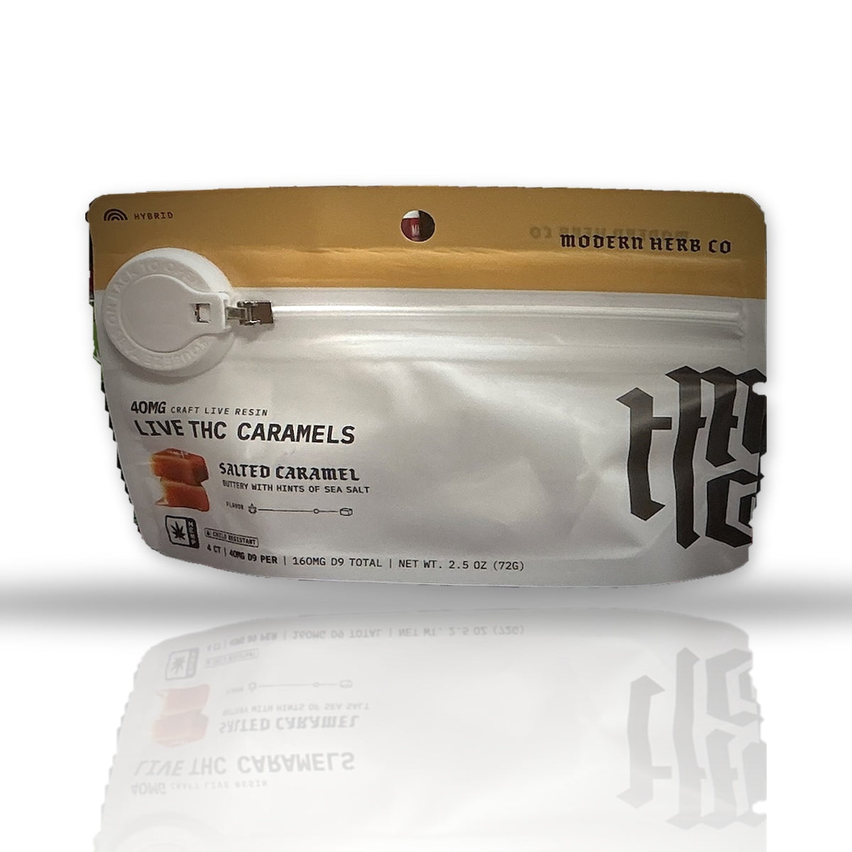 Modern Herb Co live THC caramels 4ct bag — Salted Caramel (Hybrid)