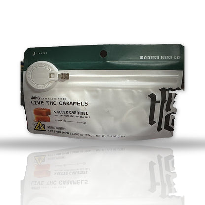 Modern Herb Co live THC caramels 4ct bag — Salted Caramel (Indica)